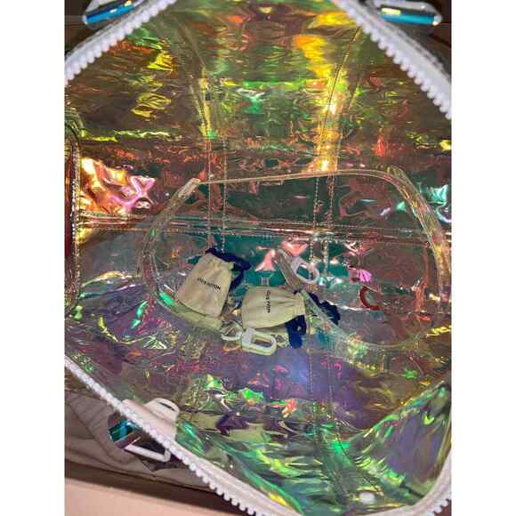 Louis Vuitton Keepall Bandouliere 50 Prism PVC Clear Logo Weekend Travel Bag - Picture 11 of 12